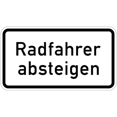 Zusatzschild 1012-32, 330x600mm Radfahrer absteigen RAL-Gütezeichen Folie RA2