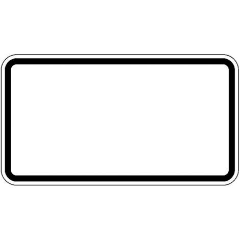Zusatzschild blanko, 231x420mm Grund weiß - Rand schwarz RAL-Gütezeichen Folie RA1