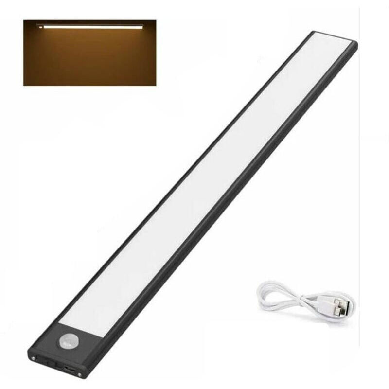 ZVD 1 Piece Lampe de Placard LED, LED barre lumineuse éclairage 3000K, uisine 220V noir