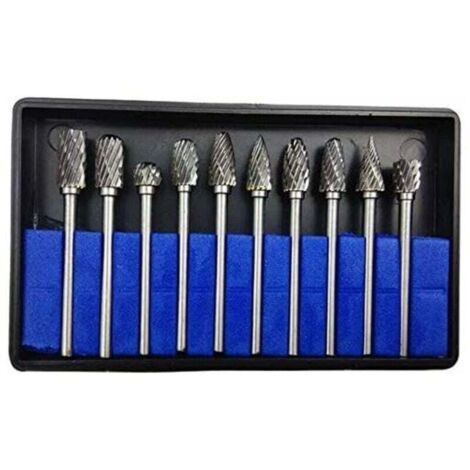 ZVD 10 brocas de corte rotativas de carburo de 3 mm x 6 mm, herramientas Dremel para carpintería, grabado y perforación.