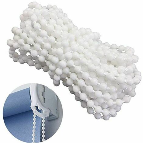 ZVD (10 mètres) avec 10 connecteurs pour store enrouleur, cordon de chane à perles, cordon vénitien vertical pour store enrouleur, pièces de rechange, accessoires de réparation (blanc)