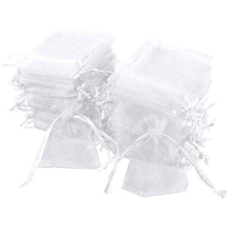 ZVD 100 bolsas de organza blanca de 7 x 9 cm, bolsas de organza para regalo, bolsas para joyas, bolsas de boda, bolsas de lavanda, regalos de boda
