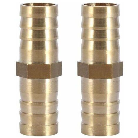 ZVD (10mm 5pcs)Raccord de Tuyau Droit à Deux Voies Raccord en Laiton Barbelé Connecteur de Tube Jonction 6/8/10/12/14/mm