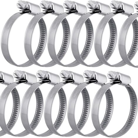 ZVD 12 pièces colliers de serrage en acier inoxydable 32-50 mm largeur de bande 9 mm - qualité supérieure selon DIN 3017 (W4), fixation de tuyau