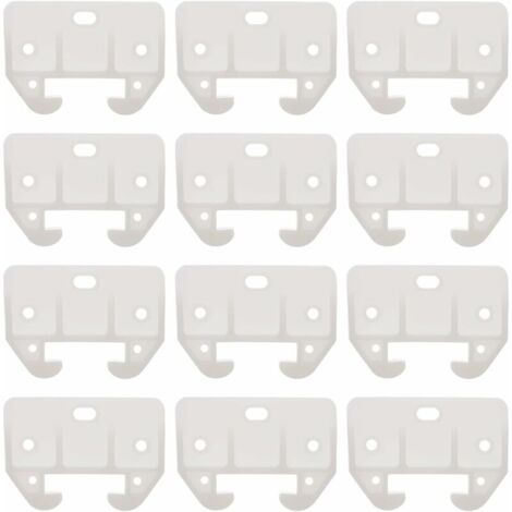 ZVD 12Pcs Guide de Rail de Tiroir en Plastique Blanc Guide de Tiroir de Commode Pièces de Glissières de Remplacement de Meubles pour Commodes Huches Table de Chevet Et Systèmes de