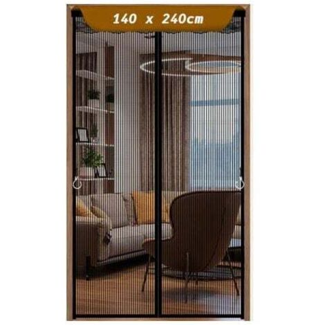 ZVD- 140x240cm Moustiquaire Magnétique Pour Porte, Rideau en Maille, Joint Magnétique de Haut en Bas avec Fermeture Automatique, Maintient l'air frais à l'intérieur- Noir