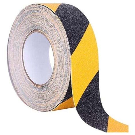 ZVD 1pc 5M 5CM Ruban Adhésif Antidérapant Ruban de Sécurité de Surface Givré Escaliers Bande Sol Piscine Étage de la Maison Juane et Noir