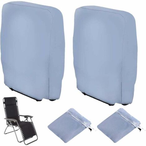 ZVD-2 fundas plegables para tumbonas, resistentes al viento, anti-UV e impermeables, con bolsa de transporte (gris)