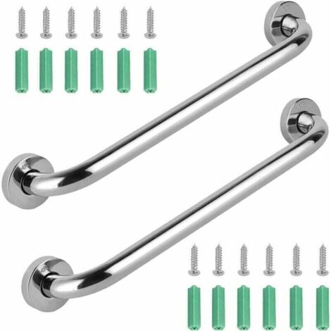 ZVD- 2 Pcs Acier Inoxydable Barre D'appui de Bain,Barre D'Appui En Inox Murale Robuste Poignée,Barre D'Appui INOX Poignée, Sécurité Grab Bar pour baignoire Douche Toilette 30cm