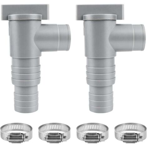 ZVD 2 Pcs vanne d'arrêt Piscine 32mm Vanne d'entretien pour Piscine avec 4 Colliers de Serrage Accessoires d'entretien pour Piscine Hors Sol