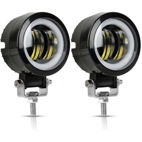ZVD 2 pièces moto led travail lumière phare led 20w antibrouillard avec ouverture voiture LED ange eye projecteur