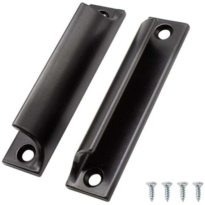 ZVD - 2 Pièces Noir Poignée de Porte Coulissante, Aluminium Poignée Meuble, Poignee de Meuble Cuisine, pour Portes de Balcon, Portes Coulissantes,