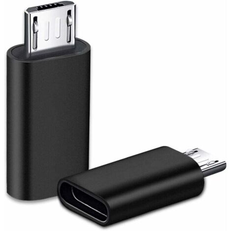 ZVD 2 Pièces USB C Adaptateur, Micro USB vers USB C, Adaptateur USB C vers Micro USB Connecteur, Adaptateur Type C Fem Micro USB Male Connecteur pour PC, Galaxy, Mate, etc (Noir)