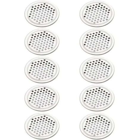 ZVD-20 Pièces Grille Aeration Ronde Inox Grille de Ventilation Aeration Couvercle Cercle pour Armoire Placard Air évacué Grille d'évacuation Ventilation pour Cuisine Meubles Bouche Aération (53mm)