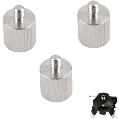 ZVD 3 pièces Adaptateur de Trépied de Niveleur Laser, 5/8 Femelle vers 1/4 pour Pied de Micro, Appareil Photo, Adaptateur Fileté Réducteur
