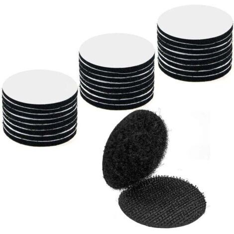 ZVD-30 pegatinas autoadhesivas de doble cara, negras, resistentes a arañazos, redondas (5 x 5 cm)