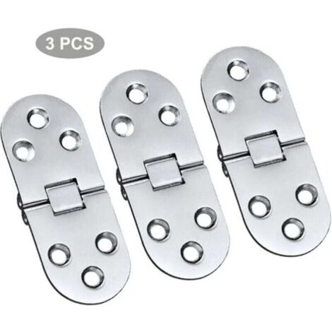 ZVD 3PCS Alloy Table Hinges Stainless Steel Hinges Door Folding Flap Hinges Table Hinges Folding Hinges Alloy Flip Hinges For Drawer Table Desk Sewing Machine Silver