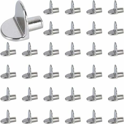 ZVD 40Pcs Taquet Etagere 5mm Taquets pour Étagères Chevilles de Support d'Étagère Goupille Étagère Broches Support Etagere Bricolage Acier Inoxydable