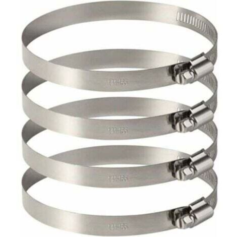 ZVD-4Pcs 150 mm Collier de Serrage Tuyau Ajustable en Acier Inoxydable Pour Fixer Souples Durites (141mm-165mm)