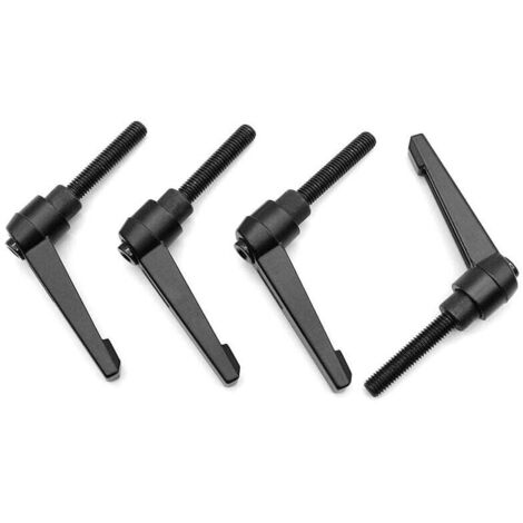 ZVD 4PCS M8 Poignée de Filetage Mâle en Acier Inoxydable Poignée de Levier de Serrage Poignées Réglables de Machine, Noir(40mm)