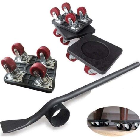 ZVD-5 pièces Monte-Meubles, Outils de Déplacement Heavy Duty avec Roulettes Rotatives, Charge 250kg