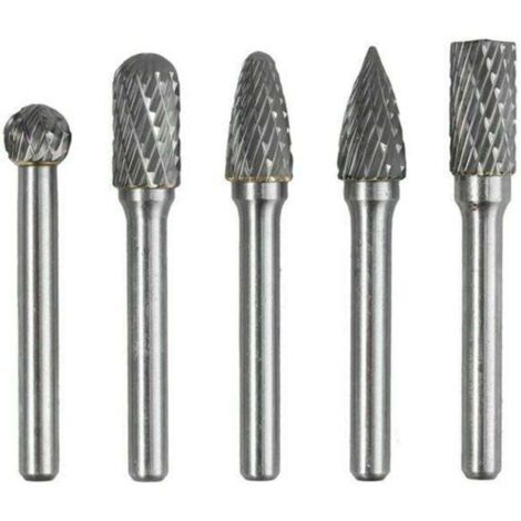 ZVD-5 uds., cola de 6mm, 10mm, carburador de tungsteno, doble cupé, juego de fresas rotativas para trabajo de madera, amoladora de huecograbado, juego de brocas para tallar
