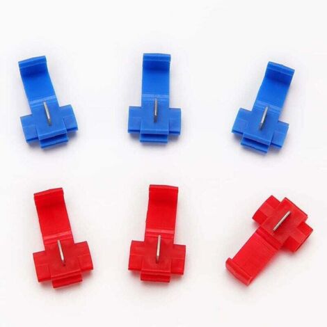 ZVD 50 conectores rápidos para terminales eléctricos, autodesmontables, con cierre Scotch Lock (25 rojos, 25 azules)