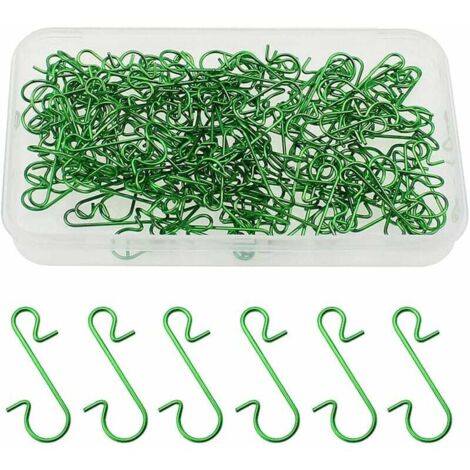 ZVD-50 ganchos para bolas navideñas, ganchos para adornos navideños en forma de S para decorar el árbol de Navidad (verde)
