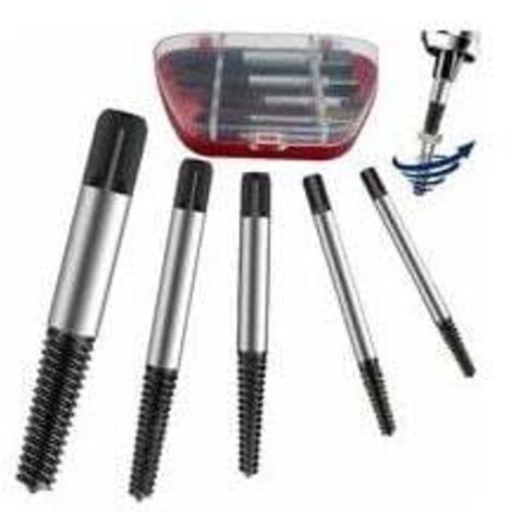 ZVD 5pcs Endommagé Vis Extracteurs, 3mm à 18mm Embouts Extracteurs de Vis Cassées, Tournevis Stripped, Extracteurs Hélicoïdaux, Facilement Retirer L'écrou Cassé Vis ou Boulons