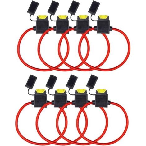 ZVD 8 Pack Porte Fusibles 12V Etanche 14AWG 20Amp Auto Voiture Motor Lame Fusible(Taille Moyenne)