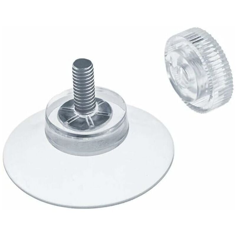 Image of ZVD 8 x Saugnäpfe Ø 30 mm mit M4x10mm Gewinde mit Rändelmuttern Transparent - Made in Germany