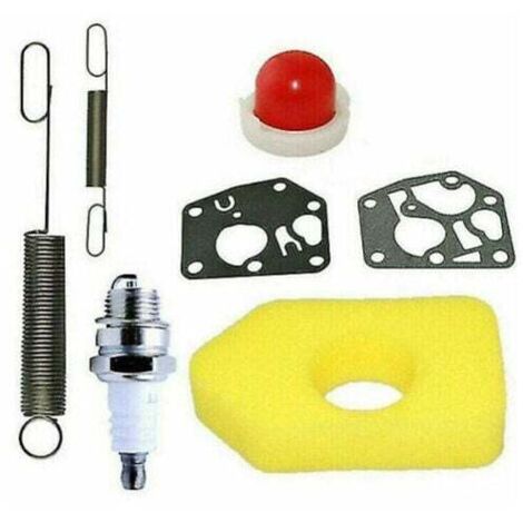 ZVD Accessoires de tondeuse à gazon Kit de filtre à air en mousse Pièces avec une bougie d'allumage LT7 2 ressorts compatibles avec Briggs Stratton