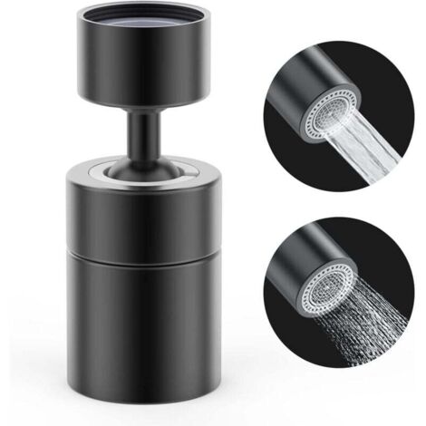 ZVD Aireador de grifo giratorio de 360°, 2 modos, grifo de cocina ajustable de latón macizo, interruptor giratorio, filtro de ducha espumoso, adaptador protector para inodoro y baño (grifo lacado)