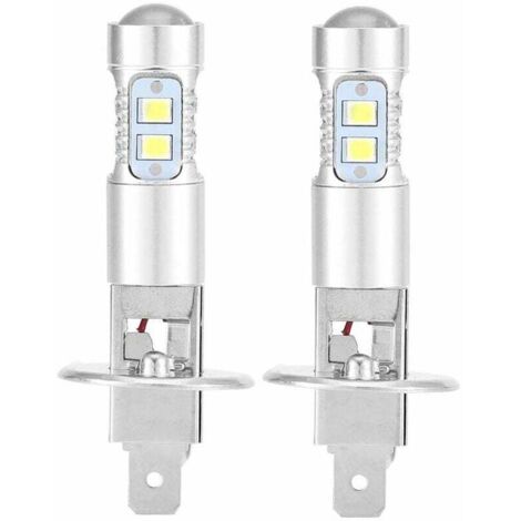 ZVD-Ampoules de phares, 2x H1 6000K Ultra White 100W Kit d'ampoules de phares à LED pour feux de croisement