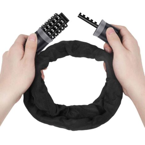 ZVD Antivol Velo,chaîne Antivol Vélo à Code, Cadenas à Vélo, chaînes Antivol Moto Serrure à Combinaison de 5 Chiffres pour Bicyclette Moto, Scooter Cyclisme, Portes Portail Clôture-Fei Yu