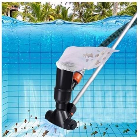 ZVD- Aspirateur de Piscine Portable pour piscines Hors Sol, Spa Fontaine Jacuzzi aspirateur sous-Marin Noir avec tête d'aspiration à Feuilles et Manche à 5 Sections noir