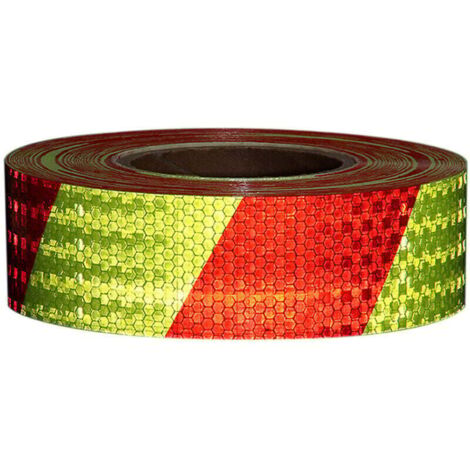 ZVD-Autocollant D'Avertissement Reflechissant Pour Voiture, Bande Reflechissante En Serge Pour Le Corps, 3005Cm, Jaune Rouge
