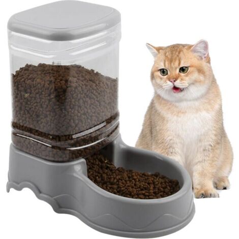 ZVD Automatischer Katzenfutterspender, 3,5 l, abnehmbarer Katzennapf, Futterstation für Haustiere, für kleine, mittelgroße und große Haustiere, leicht zu reinigen