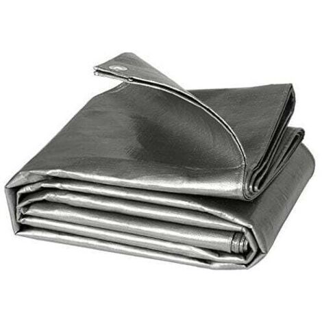ZVD-Bâche de Protection PE Bâche Piscine 2x3m 280g/m²,Couverture étanche bâche imperméable et indéchirable,Gris