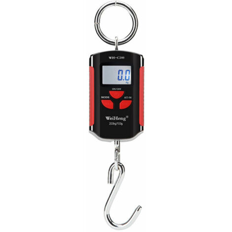 ZVD Balance de grue électronique portable, balance à bagages, plage de mesure précise 200 kg/100 g crochet en acier inoxydable audacieux, cadre rouge - cadre rouge