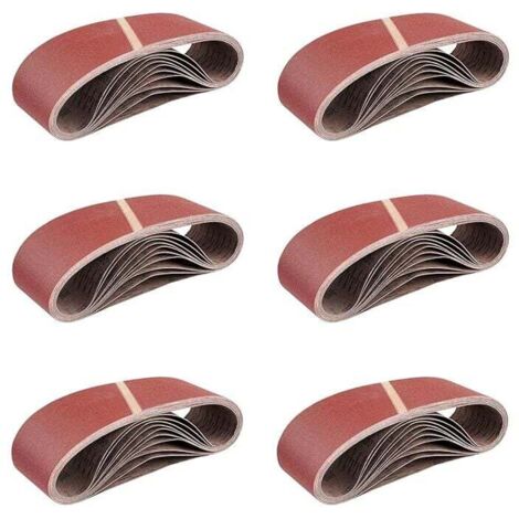 ZVD Banda de lija de 75 x 533 mm, bandas de lija mixtas para lijadoras de banda, grano 80, 10 piezas