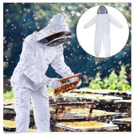 ZVD- BCombinaison d'apiculteur en coton naturel avec voile d'escrime-XL