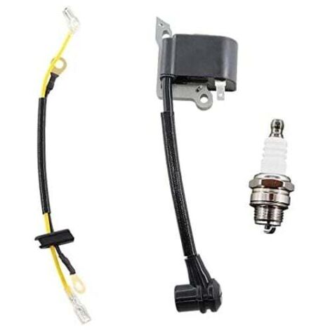 ZVD Bobina de encendido con bujía para Husqvarna 136 137 137E 141 142 142E 235 240 23 26 36 41. Reemplaza 545199901.