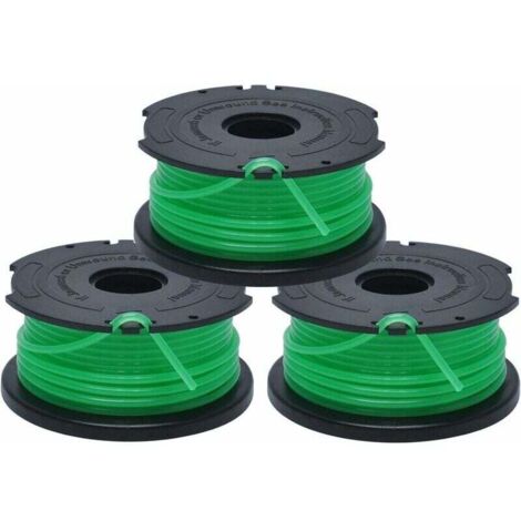 ZVD Bobines de Rechange pour Coupe-Bordures, Bobine A Déroulement Automatique, 3 x 6 m de Fil en Nylon et Résistant, Fil de ⌀2 mm Fontainebleau Lot de 3 Vert