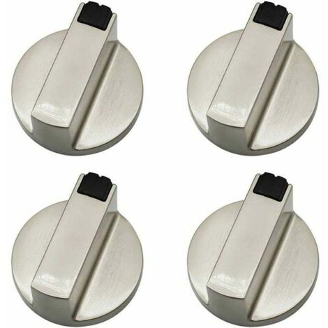 ZVD-Bouton Cuisinière à Gaz - Lot de 4 Boutons de Commande en Métal 6 mm pour Four et Cuisinière
