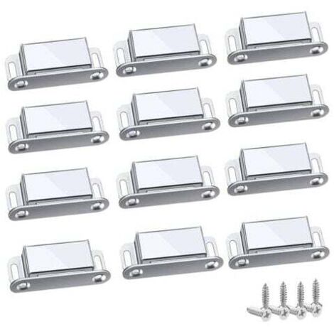 ZVD - Cierres magnéticos, 12 unidades, imanes para armarios, resistentes hasta 6 kg, para cajones, puertas de ducha, armarios, muebles (45 mm, 12 unidades)