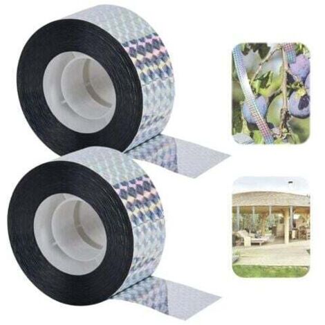 ZVD - Cinta reflectante antipájaros, 2 rollos, antipalomas, para proteger balcones y árboles (2,4 cm)