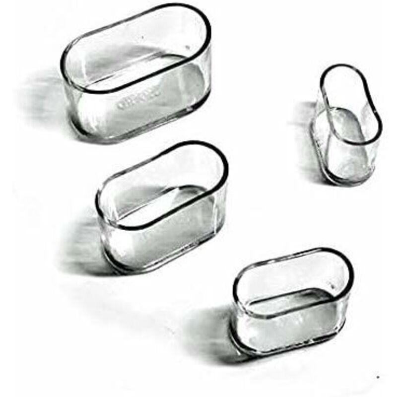 ZVD Couvre-Jambes Chaise，Ovale Silicone Meubles Pieds Coussinets Couverture Table Protecteurs Rayures Sol，8-24Pcs-Transparent/24 PièCes15X30 Mm