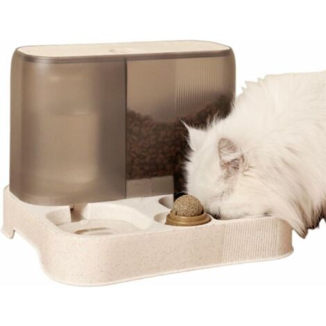ZVD Distributeur Automatique 2 en 1,Fontaine à Boire Bol d'alimentation en Eau Bol pour Chat Station d'alimentation Bol d'alimentation Amovible Chaton Chien Chat Fournitures pour