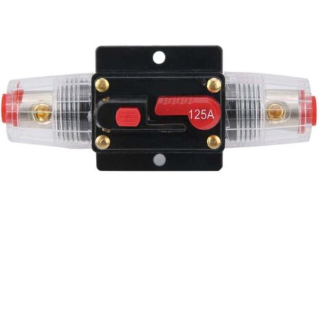 ZVD Disyuntor de audio estéreo de 12-24 V y 125 A con portafusibles de autorrecuperación para coche y barco